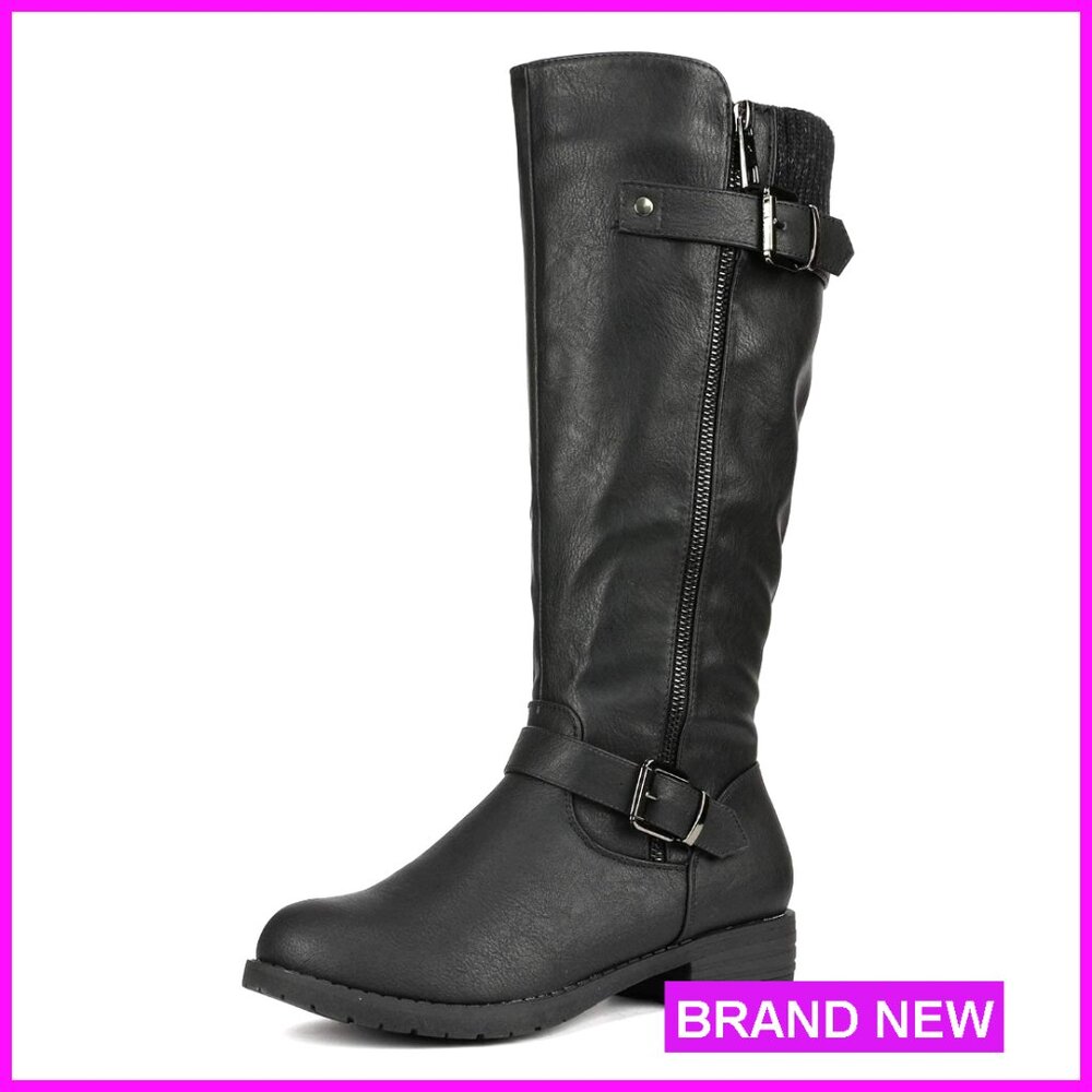 Knee High Riding Boots Side Zipper Buckle Comfortable Classic Fall Boots